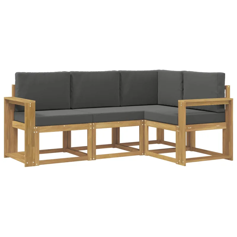 Lauko sofos komplektas su pagalve 4 pcs Balta ir antracito