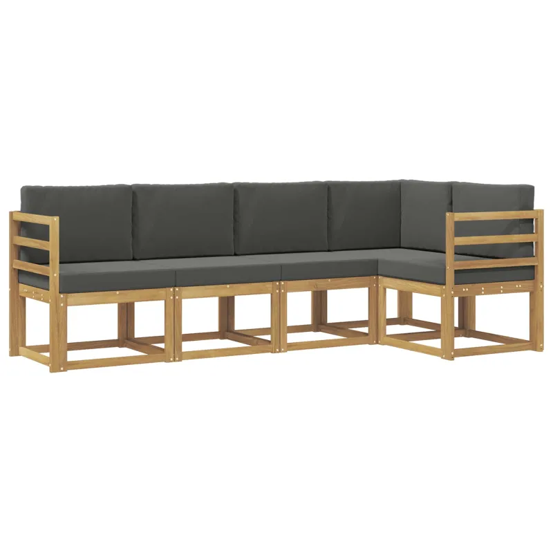 Lauko sofos komplektas su pagalve 5 pcs Balta ir antracito