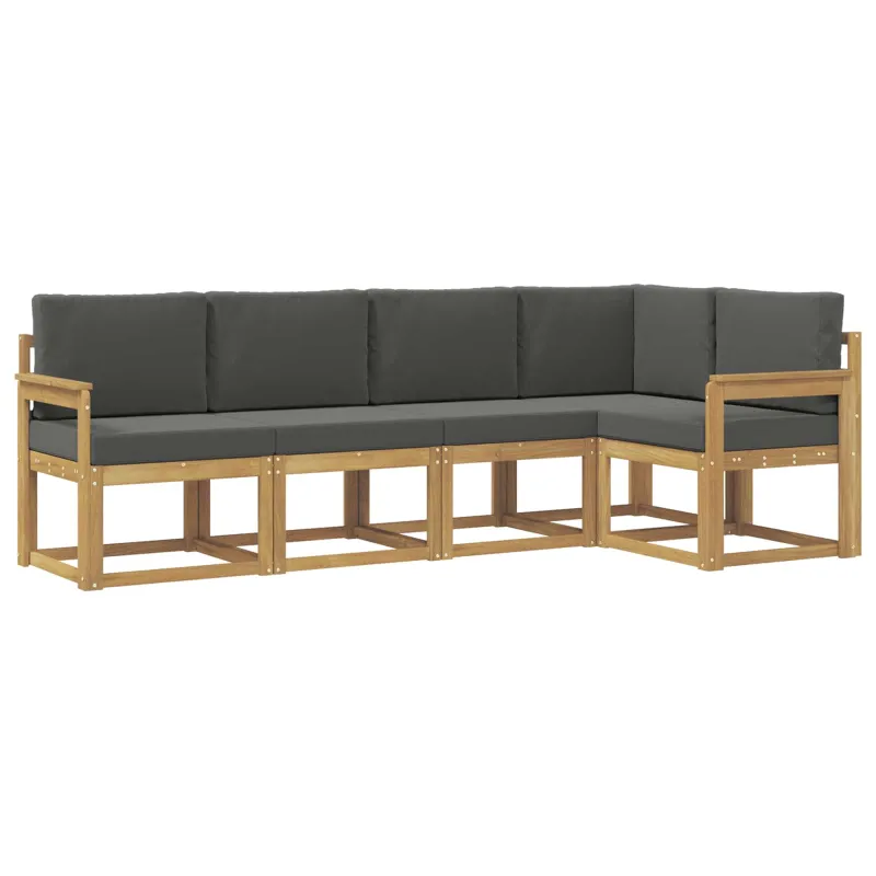 Lauko sofos komplektas su pagalve 5 pcs Balta ir antracito