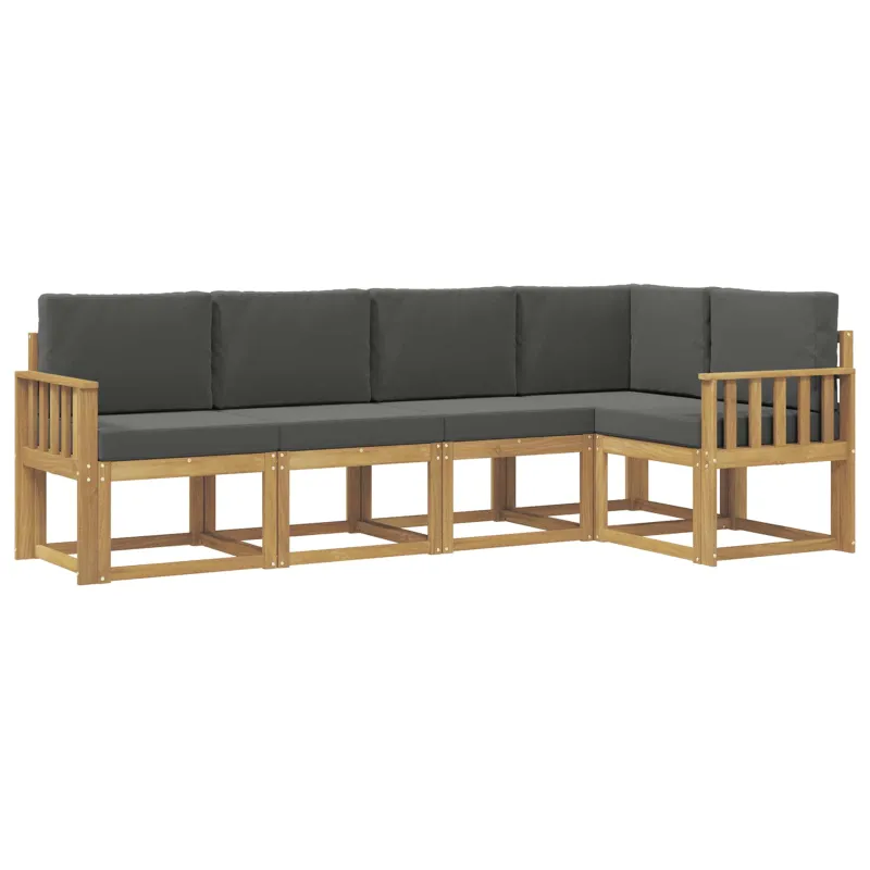 Lauko sofos komplektas su pagalve 5 pcs Balta ir antracito