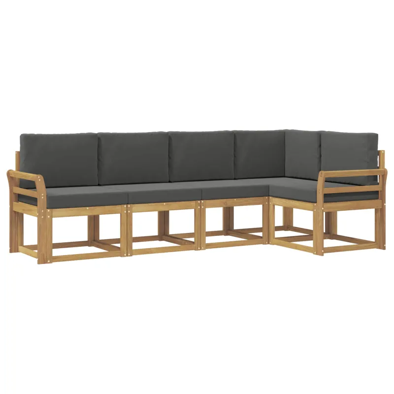 Lauko sofos komplektas su pagalve 5 pcs Balta ir antracito