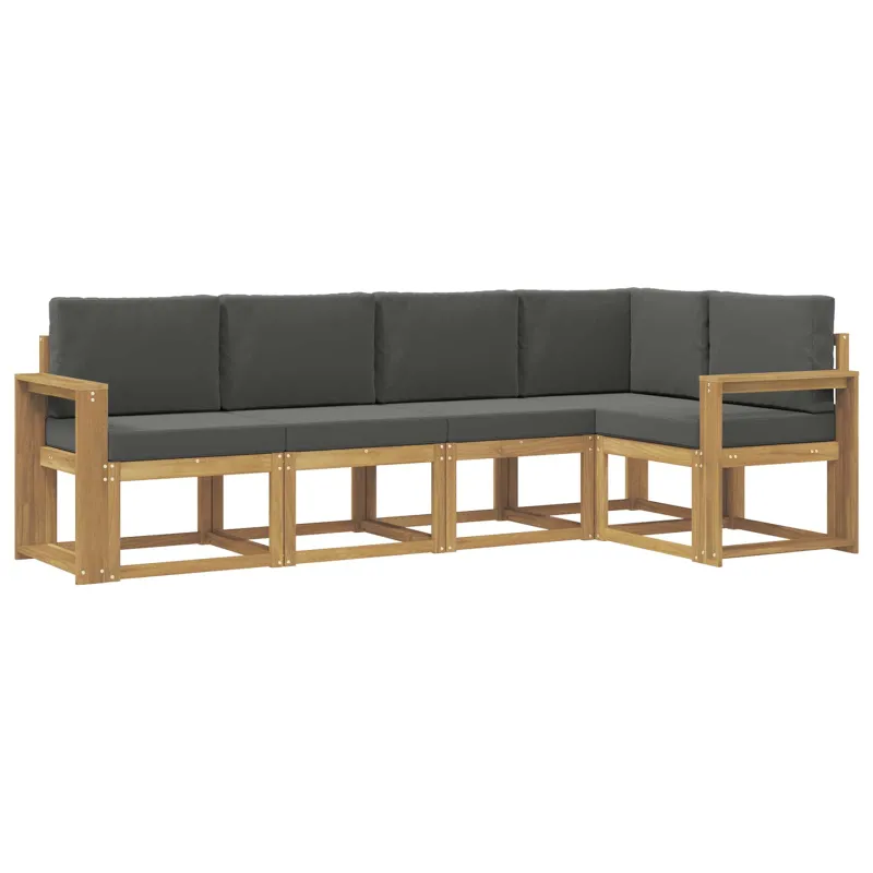 Lauko sofos komplektas su pagalve 5 pcs Balta ir antracito