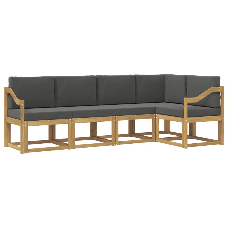 Lauko sofos komplektas su pagalve 5 pcs Balta ir antracito