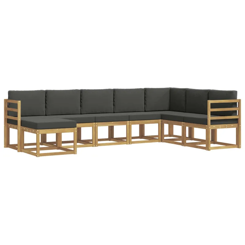 Lauko sofos komplektas su pagalve 8 pcs Balta ir antracito