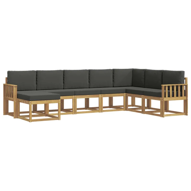 Lauko sofos komplektas su pagalve 8 pcs Balta ir antracito