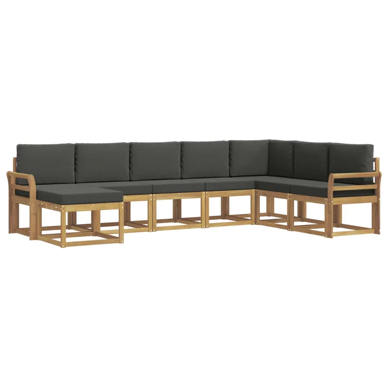 Lauko sofos komplektas su pagalve 8 pcs Balta ir antracito
