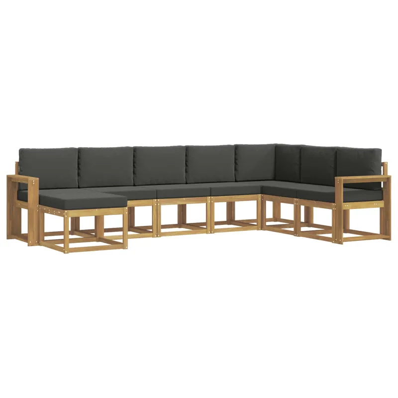 Lauko sofos komplektas su pagalve 8 pcs Balta ir antracito