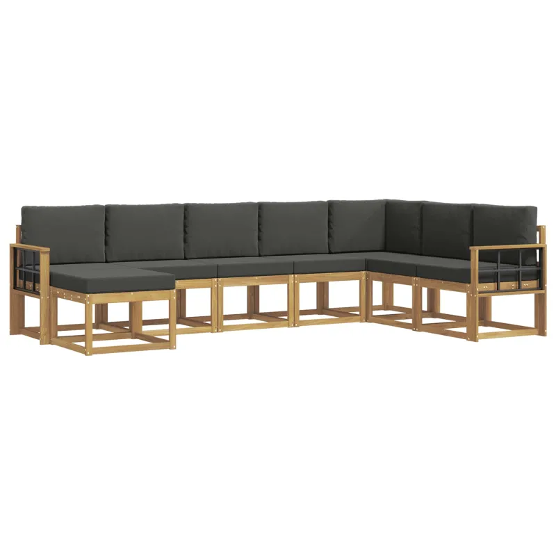 Lauko sofos komplektas su pagalve 8 pcs Balta ir antracito