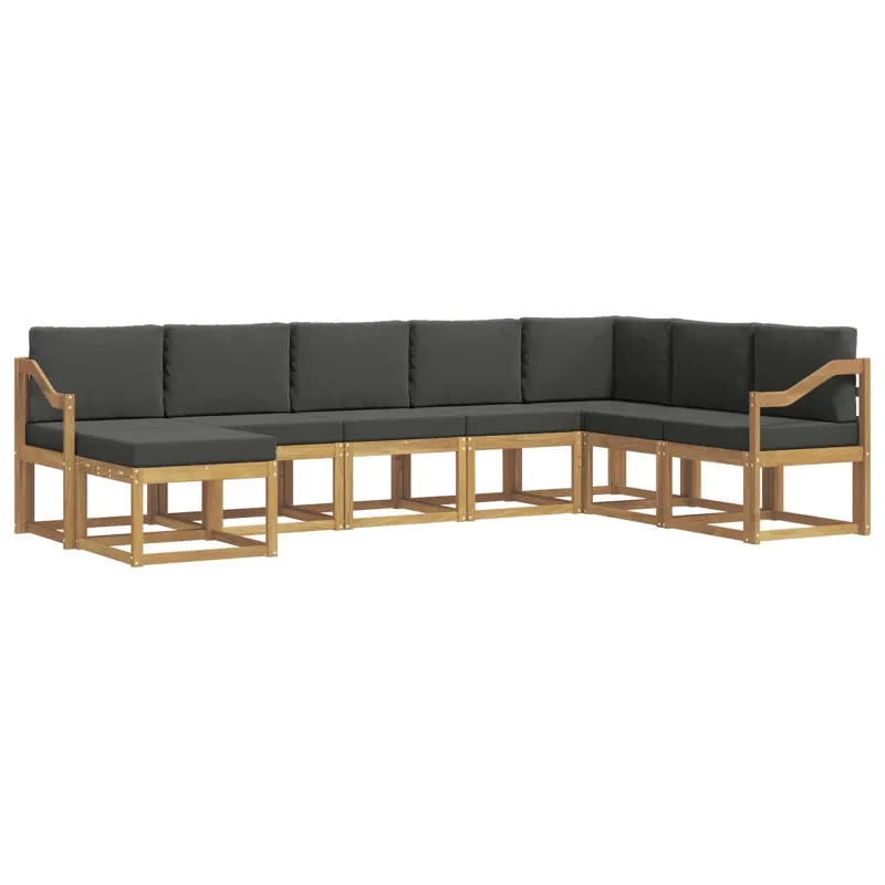 Lauko sofos komplektas su pagalve 8 pcs Balta ir antracito