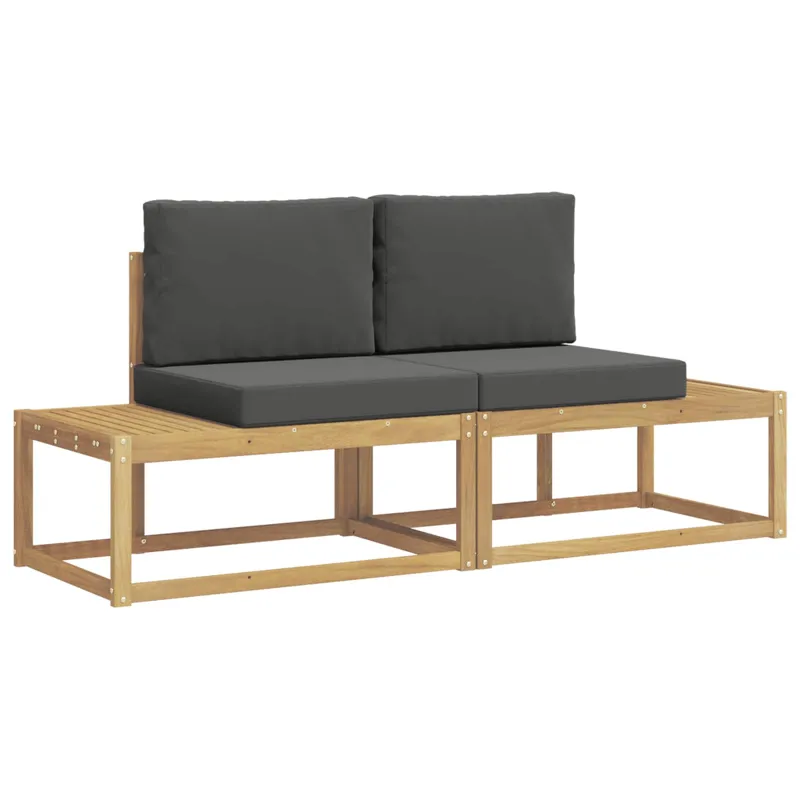 Lauko sofos komplektas 2 pcs Balta ir antracito Poliesteris