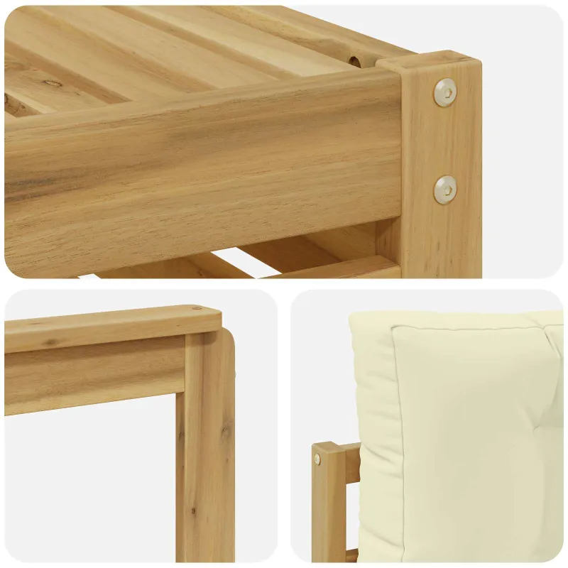 Lauko sofos komplektas su pagalve 7 pcs Balta ir kreminė
