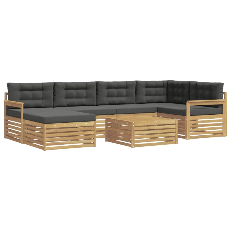 Lauko sofos komplektas su pagalve 7 pcs Balta ir antracito