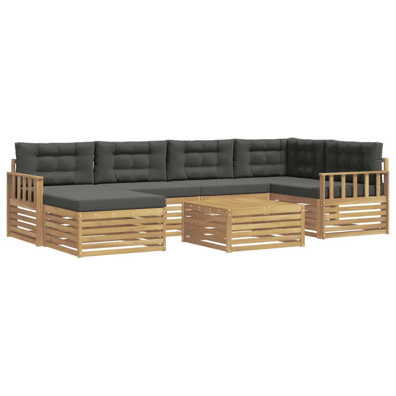 Lauko sofos komplektas su pagalve 7 pcs Balta ir antracito