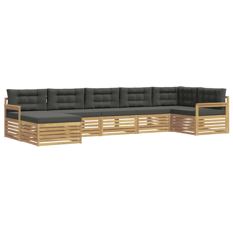 Lauko sofos komplektas su pagalve 7 pcs Balta ir antracito
