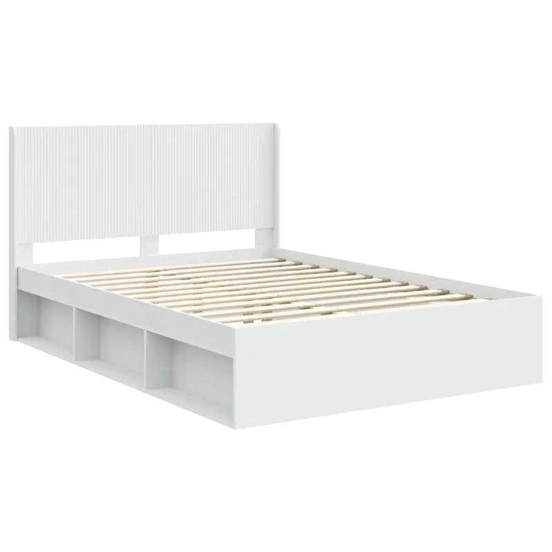 Lovos rėmas su saugojimu ir nugara Balta 150 x 200 cm