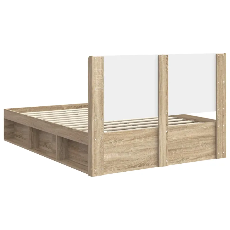 Lovos rėmas su saugojimu ir nugara Sonoma ąžuolas 150 x 200 cm