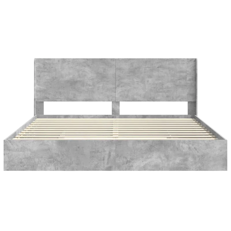 Lovos rėmas su saugojimu ir nugara Betono pilka 200 x 200 cm