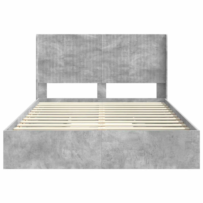 Lovos rėmas su saugojimu ir nugara Betono pilka 150 x 200 cm