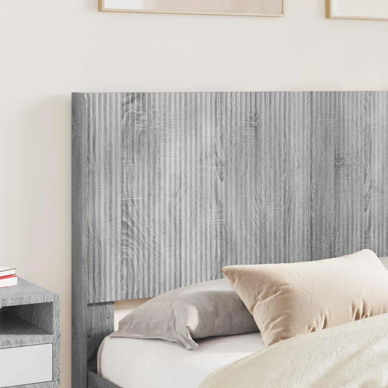Lovos rėmas su saugojimu ir nugara Pilka Sonoma 150 x 200 cm