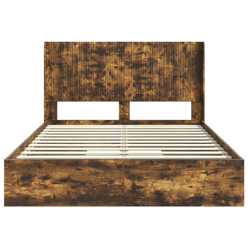 Lovos rėmas su saugojimu ir nugara Dūminio ąžuolo 135 x 190 cm