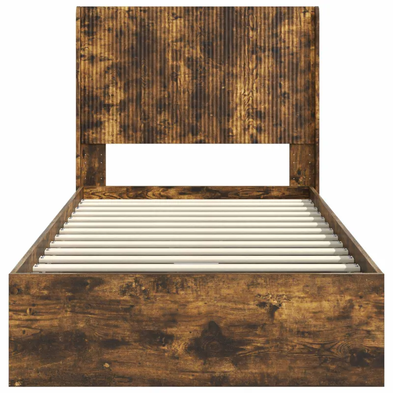 Lovos rėmas su saugojimu ir nugara Dūminio ąžuolo 100 x 200 cm