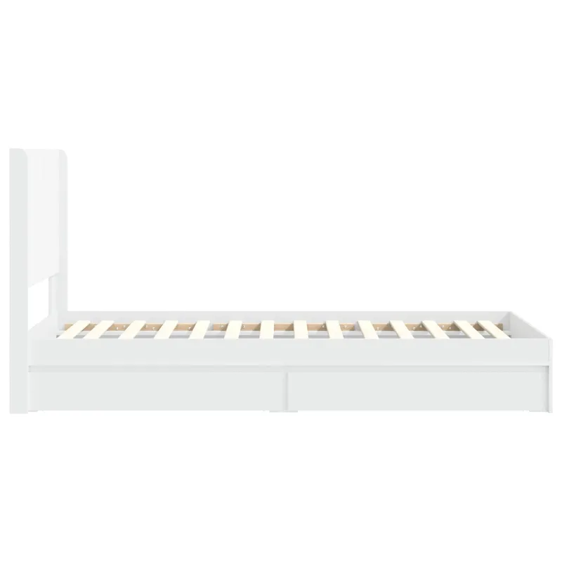 Lovos rėmas su saugojimu ir nugara Balta 90 x 200 cm