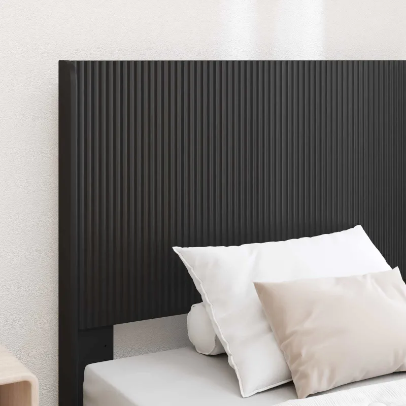Lovos rėmas su saugojimu ir nugara Juoda 90 x 190 cm