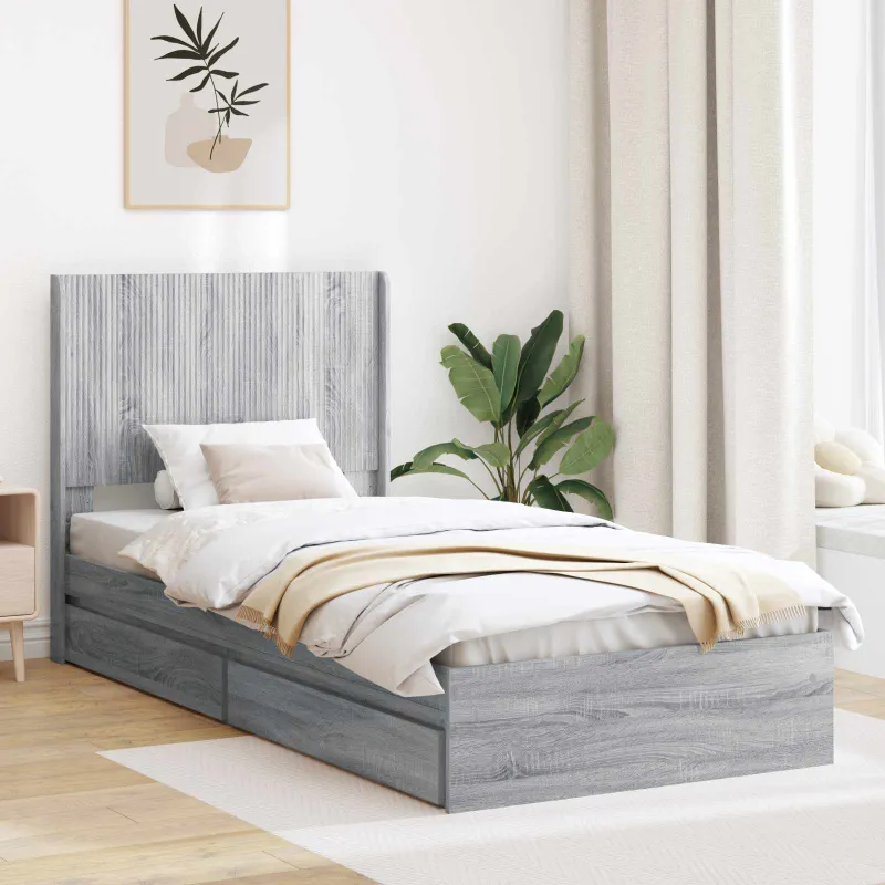 Lovos rėmas su saugojimu ir nugara 3 pcs Apdirbta mediena