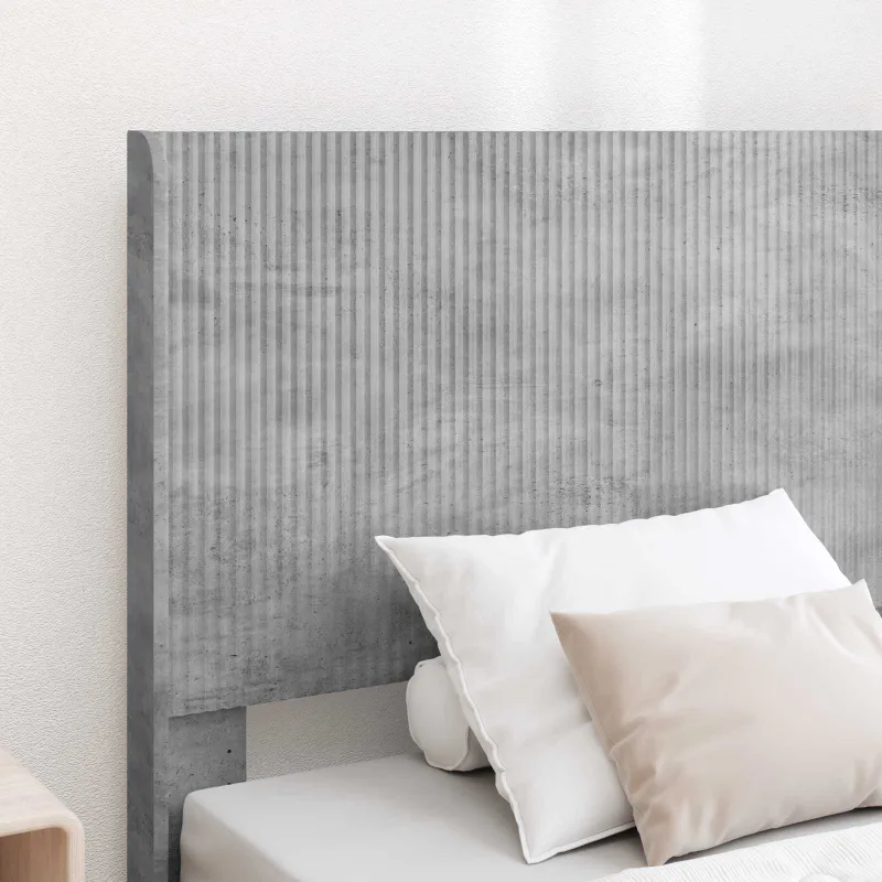 Lovos rėmas su saugojimu ir nugara Betono pilka 75 x 190 cm