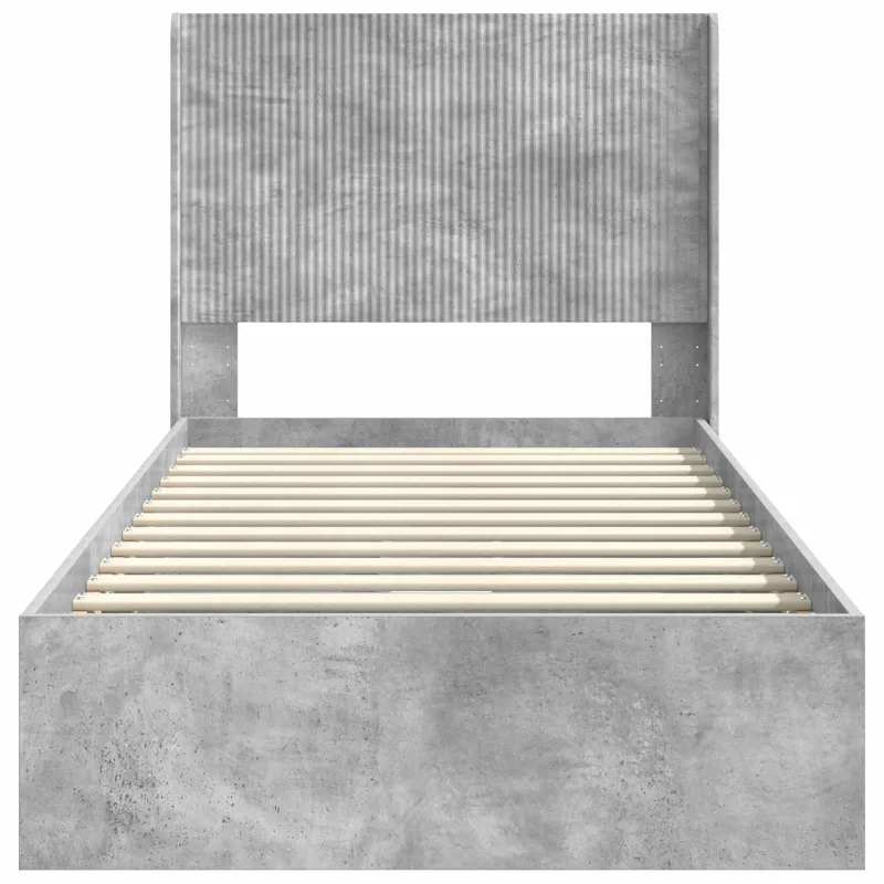 Lovos rėmas su saugojimu ir nugara Betono pilka 75 x 190 cm