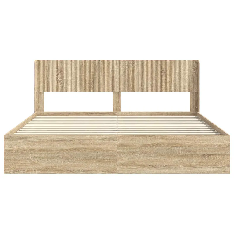 Lovos rėmas su saugojimu ir nugara 3 pcs Apdirbta mediena