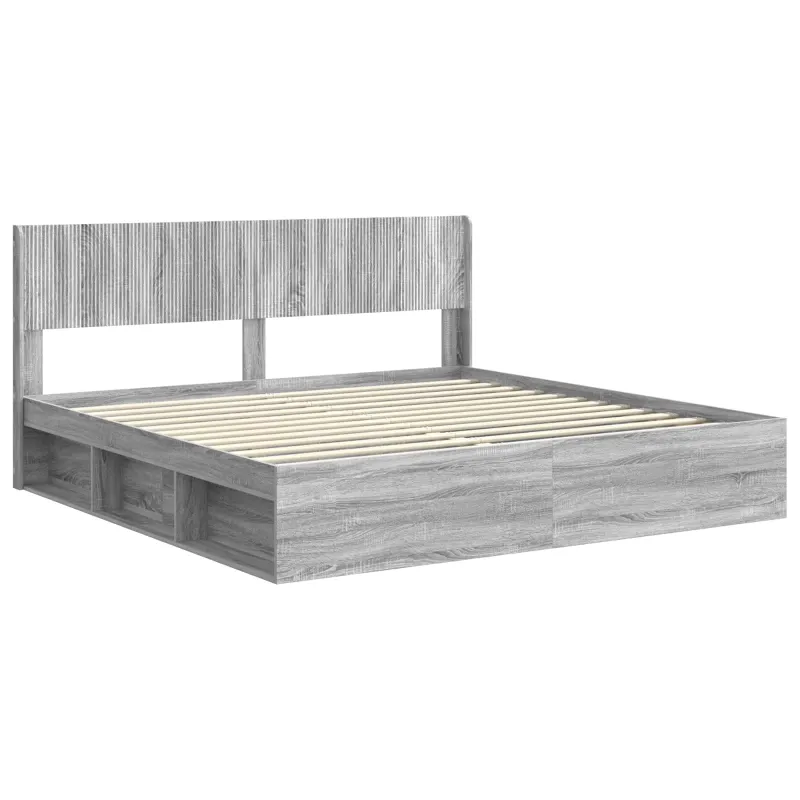 Lovos rėmas su saugojimu ir nugara 3 pcs Apdirbta mediena