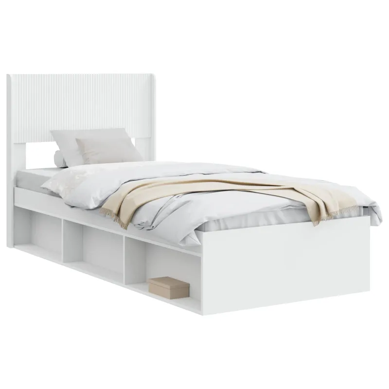 Lovos rėmas su saugojimu ir nugara Balta 75 x 190 cm