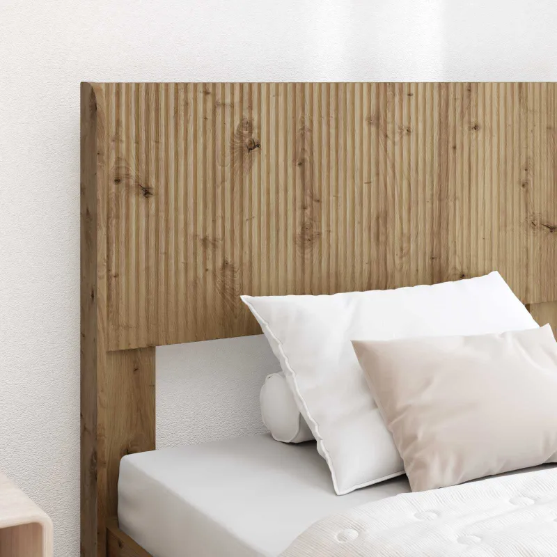 Lovos rėmas su saugojimu ir nugara Artisano ąžuolo 75 x 190 cm