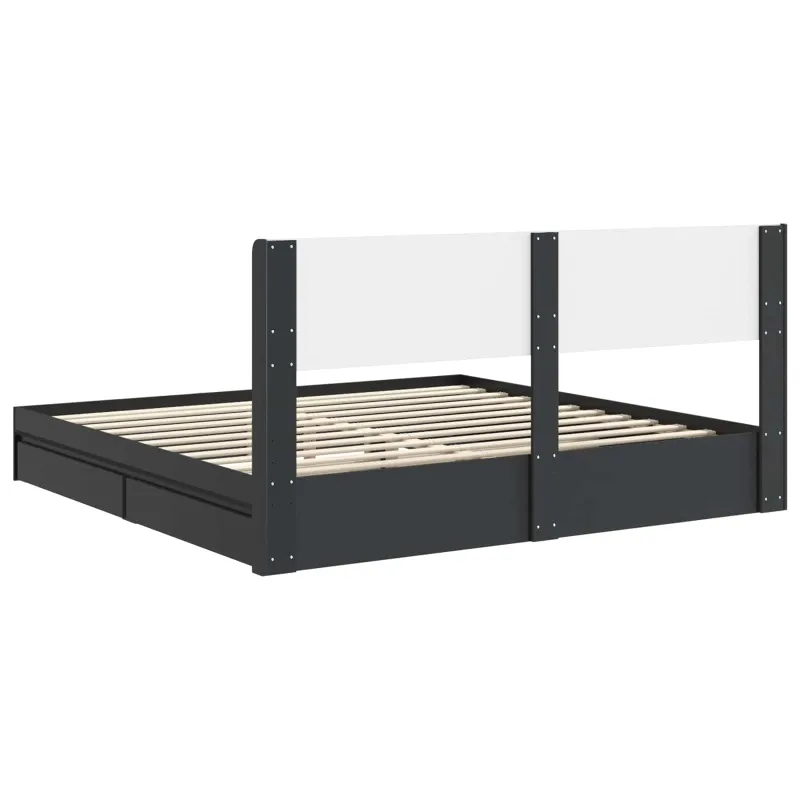 Lovos rėmas su saugojimu ir nugara 3 pcs Apdirbta mediena