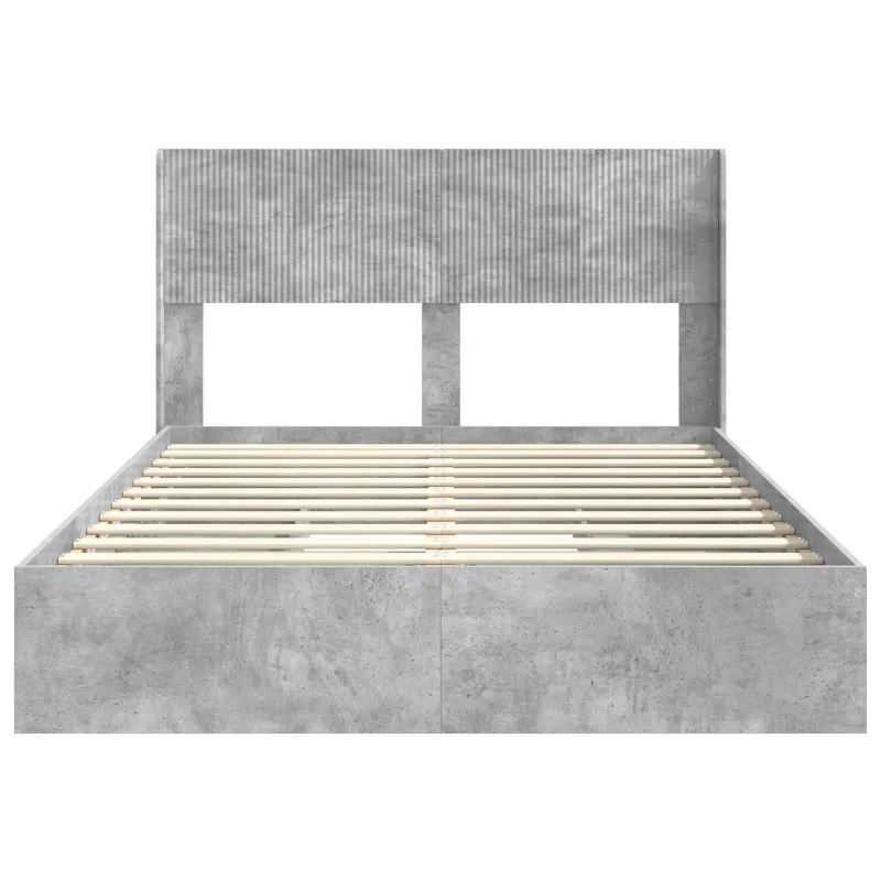 Lovos rėmas su saugojimu ir nugara Betono pilka 150 x 200 cm