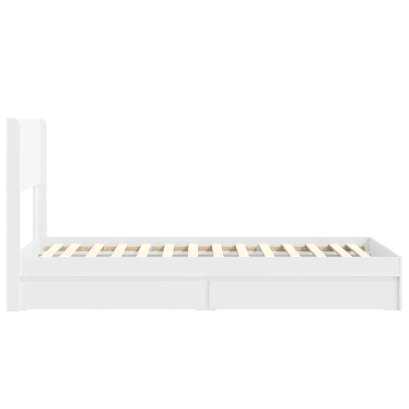 Lovos rėmas su saugojimu ir nugara Balta 90 x 200 cm