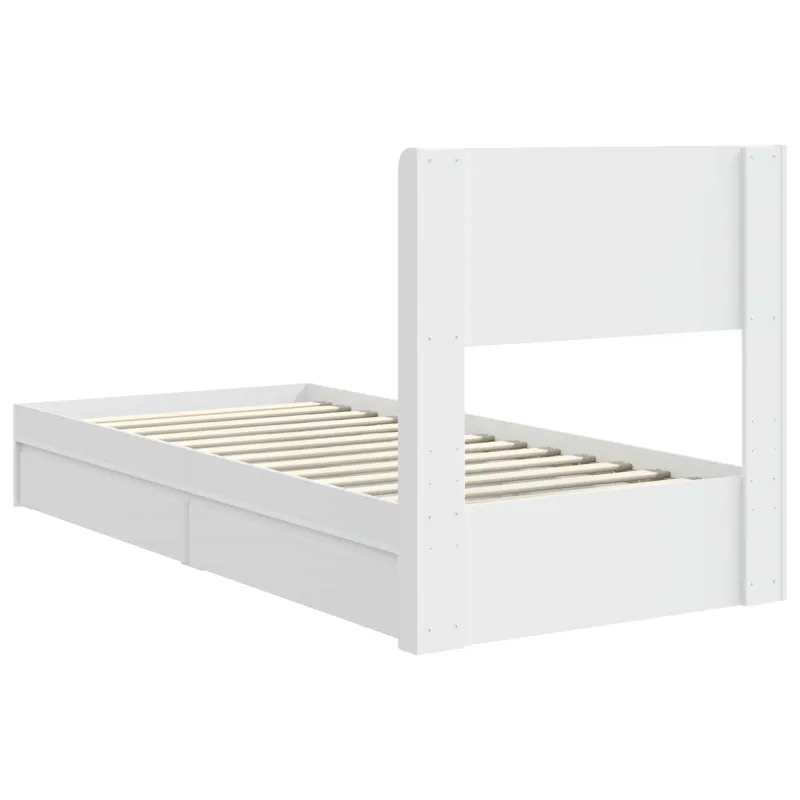 Lovos rėmas su saugojimu ir nugara Balta 90 x 200 cm