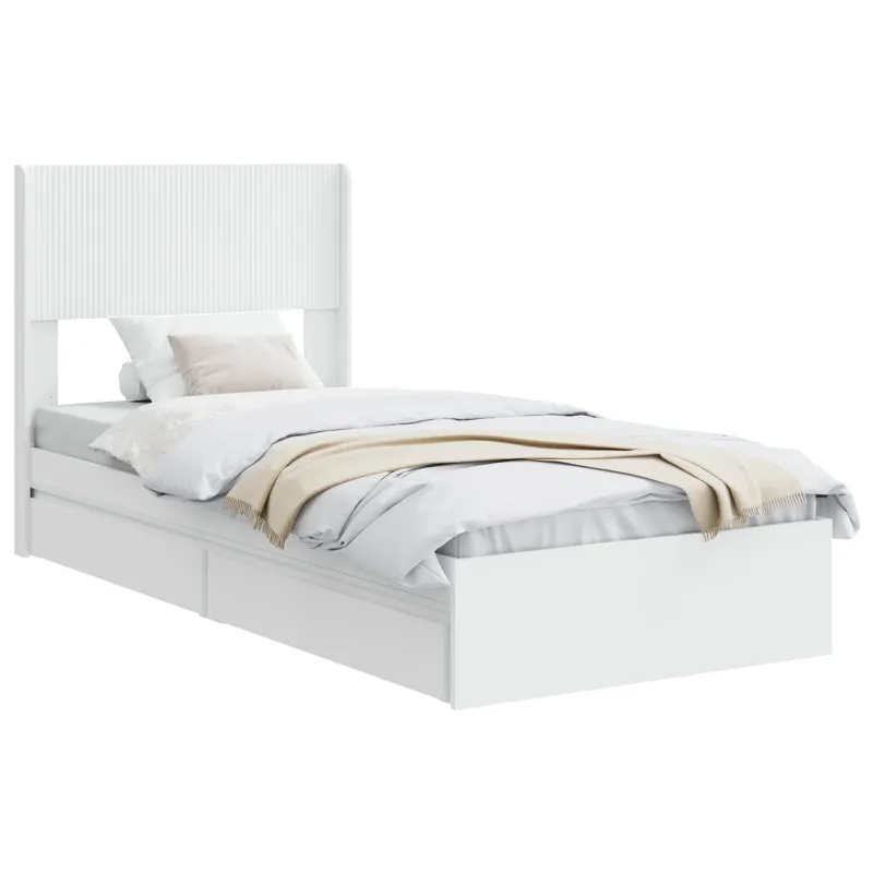 Lovos rėmas su saugojimu ir nugara Balta 75 x 190 cm