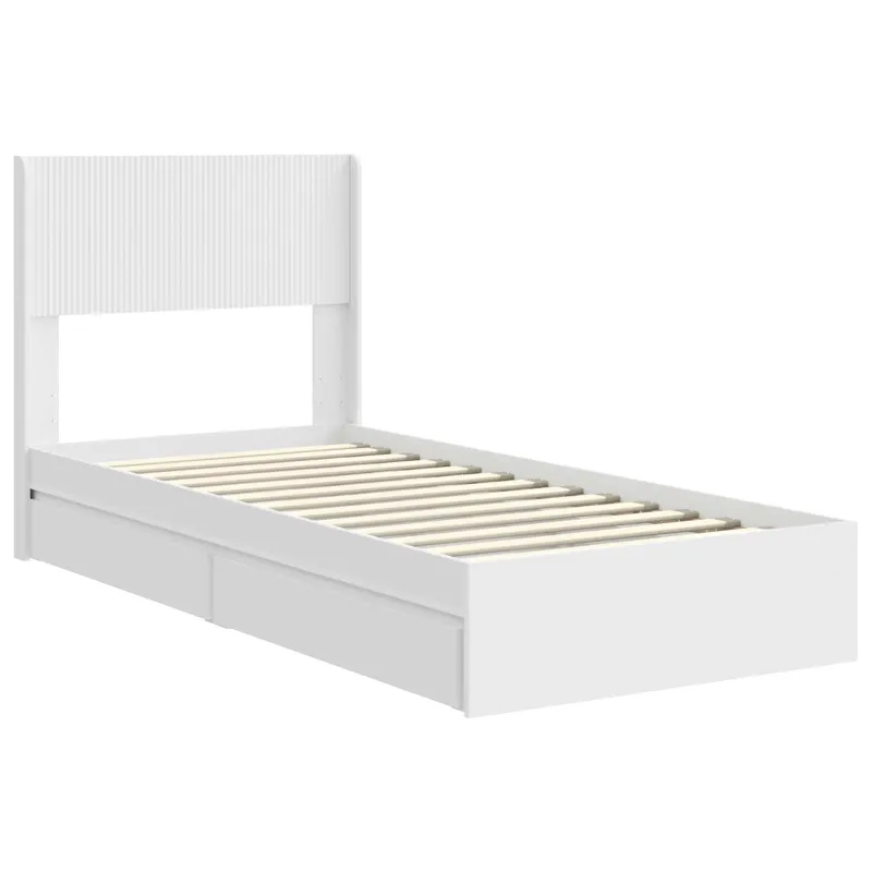 Lovos rėmas su saugojimu ir nugara Balta 75 x 190 cm