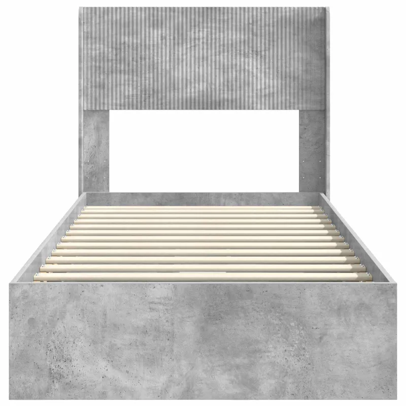 Lovos rėmas su saugojimu ir nugara Betono pilka 75 x 190 cm