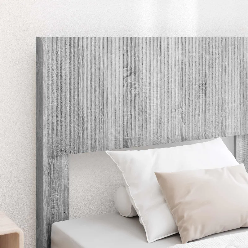Lovos rėmas su saugojimu ir nugara Pilka Sonoma 75 x 190 cm