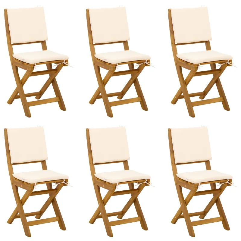 Lauko bistro kėdės 6 pcs Kreminė balta 38 x 46 x 85 cm