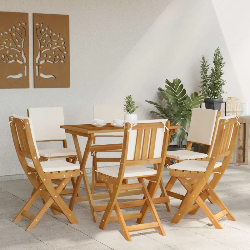 Lauko bistro kėdės 6 pcs Kreminė balta 38 x 46 x 85 cm