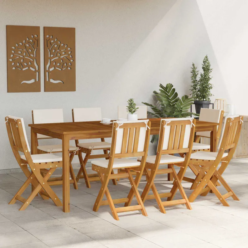 Lauko bistro kėdės 8 pcs Kreminė balta 38 x 46 x 85 cm