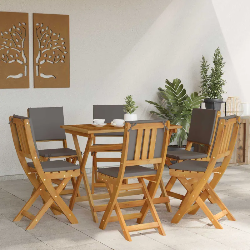 Lauko bistro kėdės 6 pcs Tamsiai pilka 38 x 46 x 85 cm