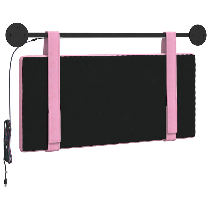 Pakabinamas lovos galvūgalis Su LED šviesa Rožinė Audinys
