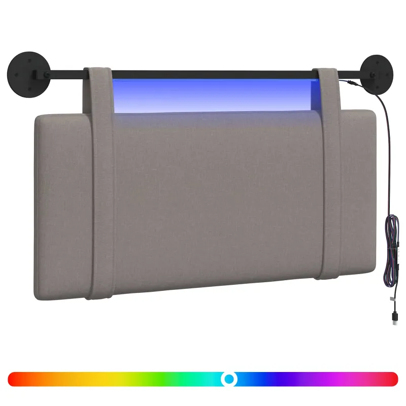 Pakabinamas lovos galvūgalis Su LED šviesa Taupe Audinys