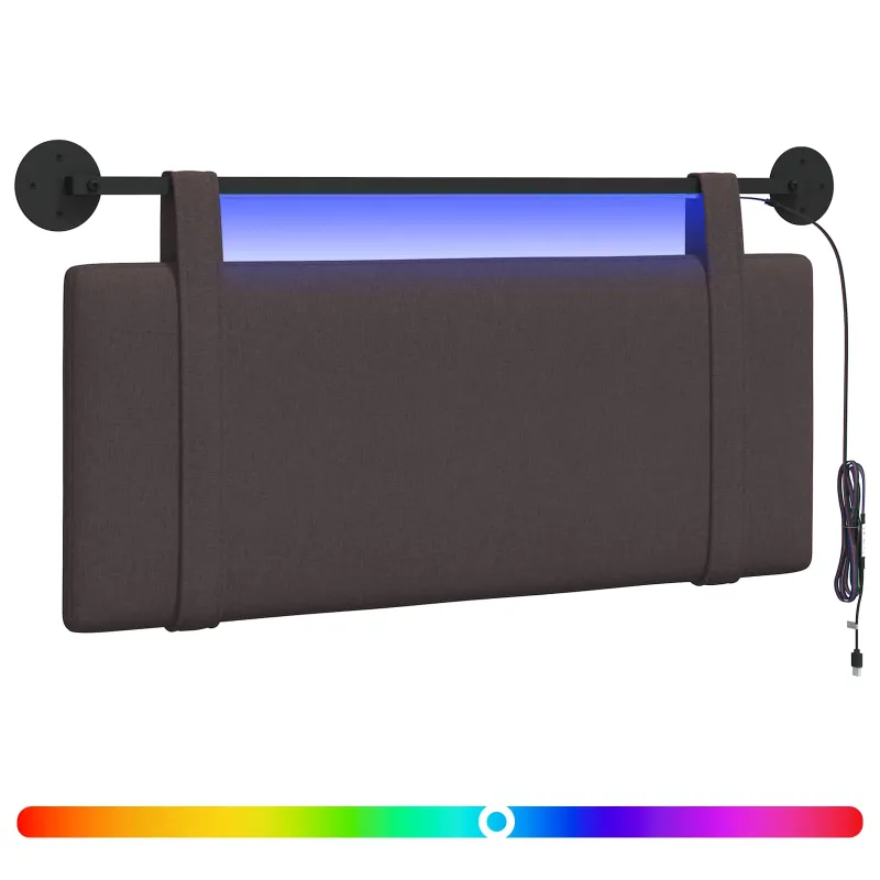 Pakabinamas lovos galvūgalis Su LED šviesa Tamsiai rudas