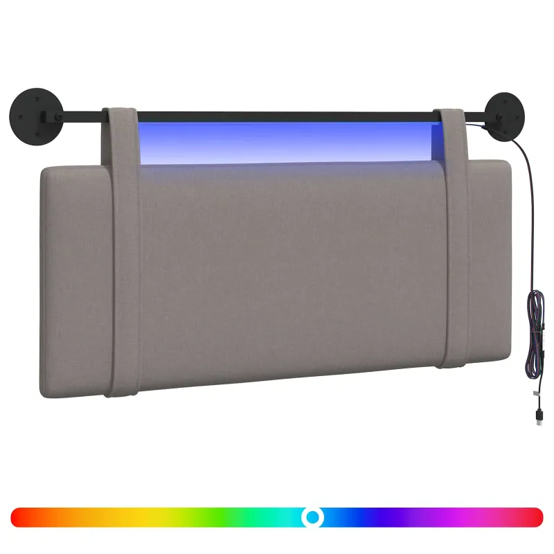 Pakabinamas lovos galvūgalis Su LED šviesa Taupe Audinys